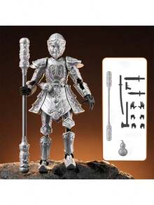 1pc Super Cool Black Monkey King Sun Wukong, Multi-Joint Creative Desktop Figurine, DIY Assembly Model Toy - Multicolor - View 4