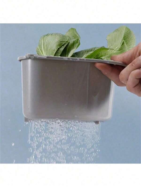 1pc Sink Triangle Drainage Basket With Suction Cup, Wash Basin Filter Rack Sponge Holder