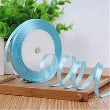 1 Roll Of 1cm X 25M Satin Ribbon, Gift Wrapping For Flowers, Cakes, Bows, Bookmarks, Holiday Party Decoration, Ribbons, Streamers - Blue - View 15