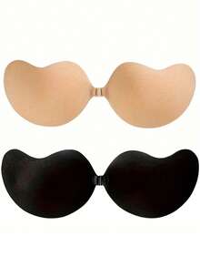 2 双装女士粘性露背硅胶文胸，粘性无肩带隐形聚拢文胸 - 彩色 - 查看 7