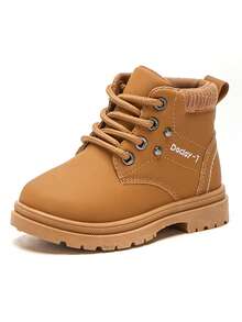 Botas para niños para exteriores, botas de senderismo para niños, botas de tobillo de moda casual para niñas - Marrón - Ver 6