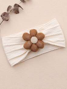 1 Set Autumn Winter New Felt Six-Petal Flower Baby Headband, Cute Elastic Nylon Intricately Woven Infant Hair Accessories