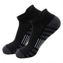 3 Pairs Solid Color Unisex Basketball Socks With Terry Cloth Bottom, Moisture Wicking Ankle Socks For Sports - Multicolor - View 4