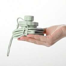 1PC 600ml Green Silicone Collapsible Water Bottle, Portable Outdoor Travel Sports Cup, Heat-Resistant, Space-Saving, For Hiking, Camping, Fitness, And Daily Use