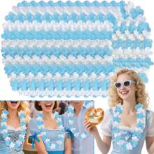 12 Packungen blaue weiße dekorative Oktoberfest Blumenketten, deutsche Bierfest Girlanden, wiederverwendbare falsche Blumenkränze für Themenpartys, Innen- und Außendekoration