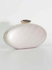 1 pièce Sac à main de soirée en forme de coquille ovale, style européen et américain, sac bandoulière mode polyvalent en acrylique haut de gamme d'une seule pièce, quincaillerie métallique chic avec fermeture magnétique, sac à main élégant et mode pour dame, convient pour les banquets, mariages, événements, défilés, cadeau pour femmes, peut également être utilisé comme sac de mariée, porte-rouge à lèvres, sac à cosmétiques, etc.