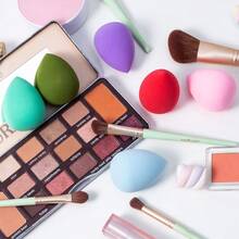 Set de 10 esponjas de maquillaje de colores aleatorios, esponjas de maquillaje para una complexión impecable, de uso dual seco/húmedo que no absorben, para correctores y polvos, gran regalo para el verano