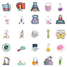 50Pcs/100pcs Science Stickers, Funny Chemical Biology Laboratory Kindle Stickers For Teens Adults, Vinyl Waterproof Stickers For Water Bottle Party Decoration Laptop Scrapbook Window