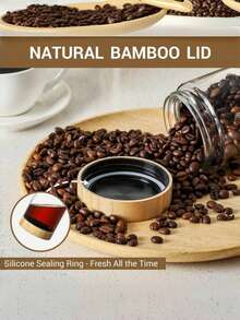 4pcs 16oz Glass Jars With Airtight Lids, Overnight Oats Containers With Bamboo Lids, Wide Mouth Mason Salad Jars, Food, Yogurt, Spice, Sugar Storage Containers - Multicolor - View 5