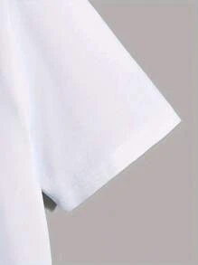 Camiseta informal "CASA BLANCA" para hombre - Estampado de letras "Casa Blanca", manga corta, corte regular, material resistente y lavable a máquina, cómoda para todas las estaciones, estilo relajado, para diario | Camiseta de corte relajado | Camiseta cómoda