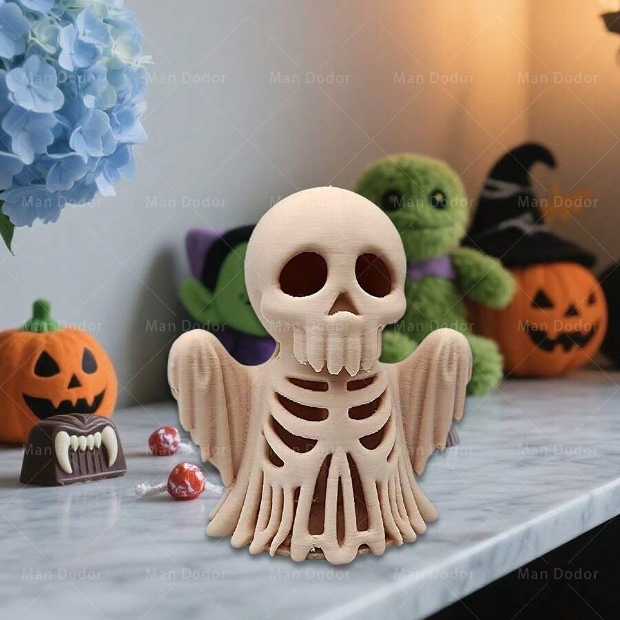 Halloween Skeleton Crafts Decor, Decorative Sculpture For Desk, Shelves, Windowsill, Indoor & Outdoor Decor, Home Office Design, Suitable For Creative Scenes, Rooms And Holiday Decorations, Theme Party Decor Home Decor Halloween Decor Fall Decor Room Decor - Color - View 1
