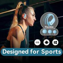 T16 无线耳机，耳挂式设计，无线充电盒，IPX5 防水，48 小时续航，语音控制，双 LED 显示屏，ABS 塑料耳塞，蓝牙 5.0，兼容 iOS 和安卓系统，适用于健身、旅行、通勤及各种场合。