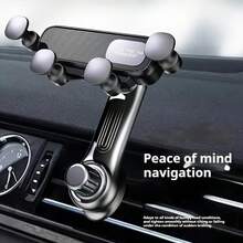 黑色车载手机支架，重力汽车出风口支架 360 度旋转吸盘手机支架用于导航，卡通伸缩微型批发