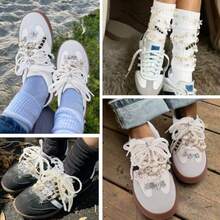 RANShoe Charms For Sneakers Socks 93pcs Letter Shoe Lace Charms Jewelry Pearl Junk Pins Stylish Shoe Dration Charms Accories For Women Clothes Hats Brooch Pins Buttons - As Pic - View 5