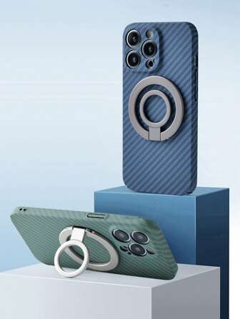 For Magnetic Finger Clasp 2 Sections Simplicity 1pc Ultra Light And Ultra Thin Strong Suction Rotating 360° Wall Stickers Everywhere Folding Ring Phone Holder Alloy Portable Universal Desktop Creative Portable Live Lazy Stand Free Hands Office Kitchen Shower Bedside Gym Car