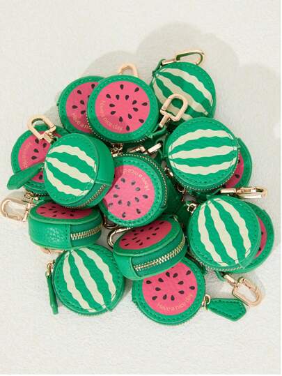 Mini Coin Purse Green Fruit Watermelon Charm Compatible With Airtag Handbag Gift For Girl Women For Women Wallet Mini Wallet Purse Wallet Coin Wallet Wristlet Wallet