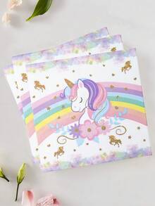 40 món/bộ, Bộ đồ ăn dùng một lần theo chủ đề kỳ lân cầu vồng, Bộ đồ ăn dùng một lần bằng giấy họa tiết kỳ lân cầu vồng kỳ ảo cho tiệc mừng em bé chào đời, Thích hợp cho tiệc sinh nhật lần thứ 1 của trẻ sơ sinh, Sự kiện gia đình, Vật dụng trang trí tiết lộ giới tính - Kỳ lân cầu vồng - Xem 11