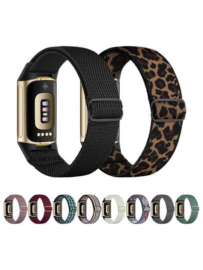 [3 Packs]Premium Ultra-Stretchy Nylon Replacement Bands – Soft, Breathable & Adjustable Elastic Sport Straps – Stylish & Comfortable Wristbands Compatible With Fitbit Charge 6 / Fitbit Charge 5 – Perfect For Women & Men (Lightweight & Durable Design)