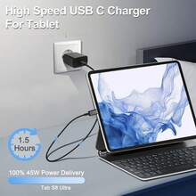 45W USB-C Fast Charger Adapter Compatible With Samsung Galaxy S24, S23 Ultra, S22, S21, S20, A33, A53, A54, A14, A13, Z Flip/Fold4, Type-C Wall Charger Plug - EU C Type Plug(220-240V) - View 5