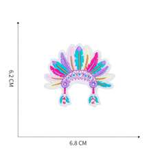刺绣贴布装饰缝纫配件 - 仙人掌、羽毛贴花贴布，适用于衣服、裤子、破洞修补 - 彩色 - 查看 9