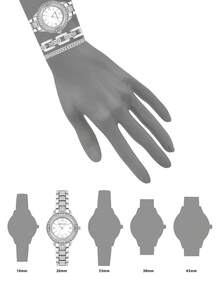 Anne Klein Bộ đồng hồ và vòng tay đính pha lê bạc cho nữ Bộ đồng hồ tròn thạch anh có hai dây xích Bộ đồng hồ Analog quà tặng giản dị thanh lịch cho nữ - Bạc - Xem 5