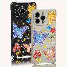 Funda para teléfono 1 pieza El diseño del patrón de pintura al óleo tiene cuatro esquinas que se pueden usar para colgar la funda del teléfono S. Es adecuado 16 Plus 12 Pro 14 13 15 Fundas blandas impresas de TPU - Colores mixtos 1 - Ver 4