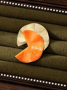 1pc elegante retro ventilador texturizado liga de metal broche de moda