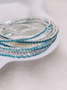 Juego de 8 pulseras de cuentas de cristal ultradelgadas de 2mm, estilo minimalista multicolor, adecuado para vacaciones, fiestas y eventos