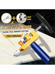 2 In 1 High Strength Portable Ceramic Tile Glass Cutter Opener, Ntegrated Handheld Boundary Home Glass Cutter Tile Glass Tile Cuttter With 3 Tungsten Steel Blade, 2-In-1 Manual Tile Cutter Tool With Breaking Pliers, Glass Cutter Hand Tool For 3-15mm Ceramic Tiles, Glass, Mirror, Home DIY Tool Kit - Multicolor - View 5
