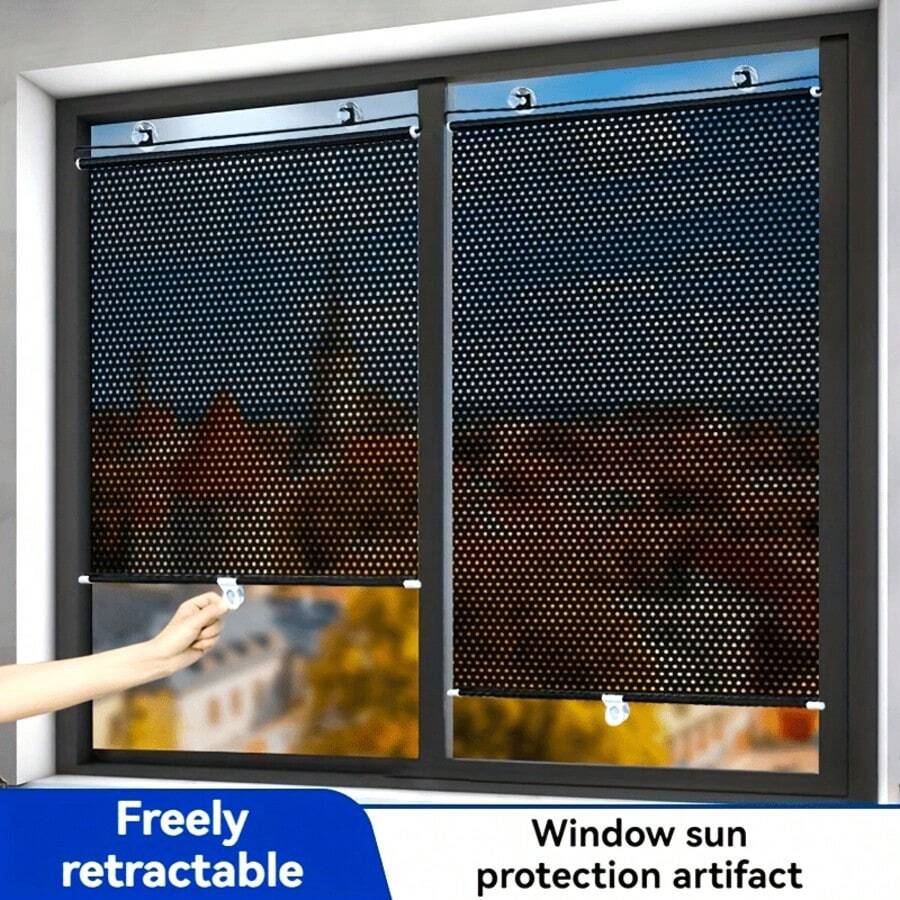 Parasole termico facile da installare senza fori - con ventose, estendibile per finestre in vetro di cucina, balcone e soggiorno