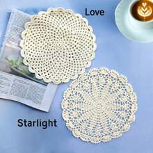 10 polegadas Redondos Lindos Lugares Americanos de Mesa, Crochê Feito à Mão Rendas Doilies, Rústico Tricotado Porta-copos para Casamento, Festival, Decoração de Mesa de Feriado, Melhor Presente, 1 Peça Filtro dos Sonhos Bege/Branco Opcional