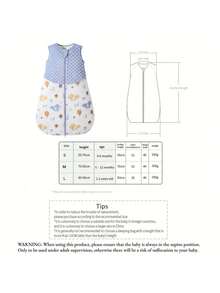 1.5 Tog Infant Toddler Cozy Comfort Swaddle Sleepsack Spring Autumn Sleeveless Doudou Velvet Cartoon Printed Sleeping Bag - Blue - View 10