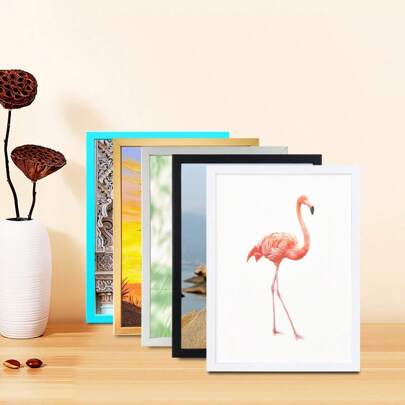 Multi-Size Ultra-Narrow Frame Modern Minimalist Decorative Photo Frame (Design For Reference Only, Photo Paper Shipped Randomly), Super Slim Design, Suitable For Home Decor, Living Room, Bedroom, Sitting Room, Center Decor, Office Desktop Display Or Wall Hanging, Back To School Gift A4 Certificate Frame