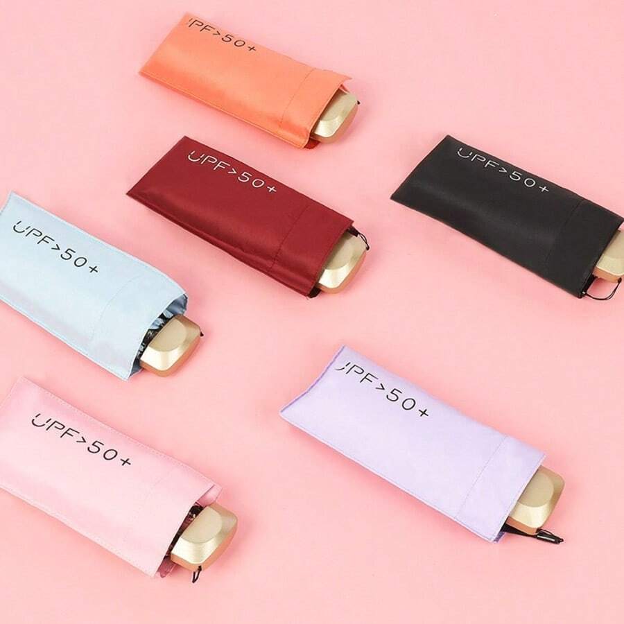 1pc Compact 5-Fold Umbrella, Ultralight Mini Umbrella, Capsule Umbrella, Fashion Fresh Design, UV Protection, Sun Umbrella, Pocket Umbrella