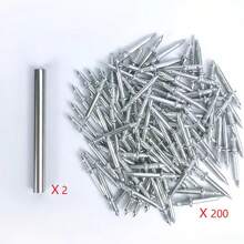 100pcs/200pcs 1/2" Flat Head Baseboard Nails - Durable Metal Wall Nails, Suitable For Home And Office Use, Invisible Double-Sided Nails, Wooden Baseboard Nails, Woodworking Nails, Countersunk Nails, Headless Two-Pointed Nails, Wooden Subfloor Double-Headed Screws