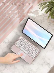 Estuche protector personalizado con teclado táctil compatible con iPad (A16) de 11 pulgadas de 11.ª generación 2025, iPad Air de 11 pulgadas (M2)-2024/iPad de 10.2 pulgadas, estuche con teclado compatible con Samsung Galaxy Tab A7 de 10.4 pulgadas, teclado desmontable con panel táctil, equipado con soporte de visualización múltiple, ranura para lápiz incorporada en el estuche protector, el teclado admite uso dividido - Multicolor - Ver 4