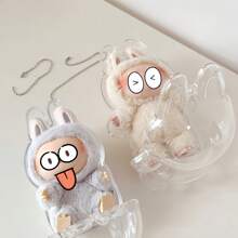 Estuche protector de acrílico Labubuu, caja de exhibición transparente - Cubierta de exhibición para colocar y sentar labulabu, coleccionables, accesorios de figura (figura no incluida), regalos para mujeres