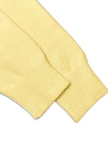 Women's Daily Casual Solid Color Drop Shoulder Loose V-Neck Long Sleeved Pullover Sweaters Tunic Fit Soft Slouchy Ribbed Jumper Elegant Sweater, Fall Winter - Yellow - View 10