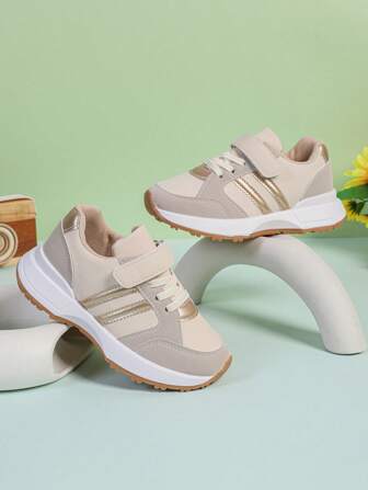 1 par de zapatos deportivos casuales para niños, versátiles todo el año, con diseño de , antideslizantes, impermeables y cómodos, de estilo moda para niños