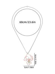 4pcs/Set Fashionable Men Hip Hop Glow-In-The-Dark Metal Bug Pendant Necklace Set, Creative 3D Luminous Spider Jewelry