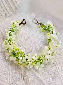 1 buc bentiță florală Halo pentru primăvară și vară, accesoriu de păr cu coroană Halo pentru mirese, petreceri, nunți, fotografii pe plajă, festivaluri, Ziua Recunoștinței, zile de naștere, festivaluri, cadou ideal, coroane, diademă, ghirlandă de păr, viță de vie, accesoriu de păr, cercel de păr, lucruri școlare, toamnă