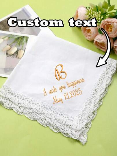 Gepersonaliseerde zakdoek met borduursel en naam, zakdoek voor bruid, gepersonaliseerde zakdoeken voor vrouwen, gepersonaliseerde witte zakdoek, kanten zakdoek, aanpasbare huwelijkscadeaus, huwelijksaccessoires, verjaardagscadeaus, Valentijnsdag, bruid, bruidegom, bruidsmeisje, vriendin, vriend, moeder, vriend, familie, duurzaam, kleurrijk, schattig, schattig, grappig, kawaii, Y2K, stijlvol, unisex, casual, gepersonaliseerd, uniek, op maat gemaakt, ideale cadeaus voor hem, ideale cadeaus voor haar, haar, vriend, vriendin, familie, vrienden