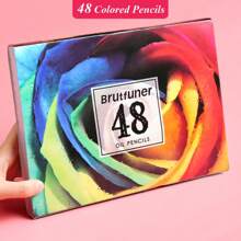 Brutfuner Ensemble de 120 crayons de couleur à base d'huile, 48/72 pièces crayons de couleur professionnels pour le dessin, couleurs riches et pigments vifs, livres à colorier pour adultes et fournitures pour le croquis