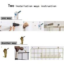 Wall Grid Panel For Photo Display And Wall Storage Organizer With 5 Metal Clips 3 S Hooks 4 Nails 4 Plastic Hanging Buckles And 4 Screws 2 Pack Gold Holiday Gift For Her Trending Now - Vàng - Xem 7