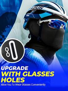 1 Mặt nạ trùm đầu có lỗ đeo kính, Mặt nạ trùm đầu Unisex dùng cho xe máy, làm việc, trượt tuyết, mùa thu/đông/hè, Mặt nạ thoáng khí dùng cho xe máy, xe đạp, nam và nữ - màu đen - Xem 7