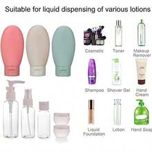 Travel Bottles For Toiletries 11 PCS Leak Proof, Refillable Squeezable Liquid Empty Containers Travel Containers With Bag - Multicolor - View 2