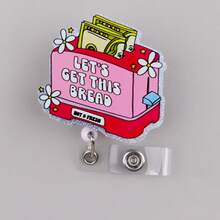 可伸缩 D 卡夹卷轴，带有可爱卡通设计，护士医院徽章夹办公室挂绳 1 件 - 白色 - 查看 3