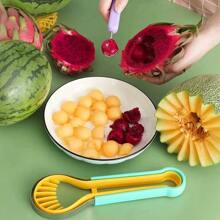 1pc 3 In 1 Fruit Slicer, Stainless Steel Multi-Purpose Fruit Scoop, Portable Kitchen Tool