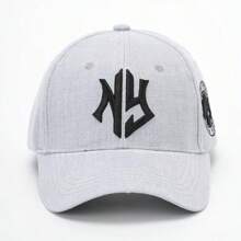 1 Herren NEW YORK Geometrisches Buchstaben bestickter Baseballcap, Outdoor einstellbar, Sonnenschutz, Lässig Kappe, geeignet für Frühling und Herbst Reisen, Strand Urlaub
