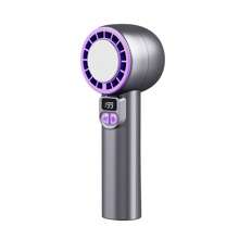 1 pieza Ventilador portátil mini recargable por USB, experiencia de frío helado de 0°C, diseño silencioso sin aspas, larga duración de la batería, alto rendimiento con turbo boost, pantalla LCD, motor sin escobillas, tamaño compacto para uso al aire libre en verano, artesanía digna de regalo